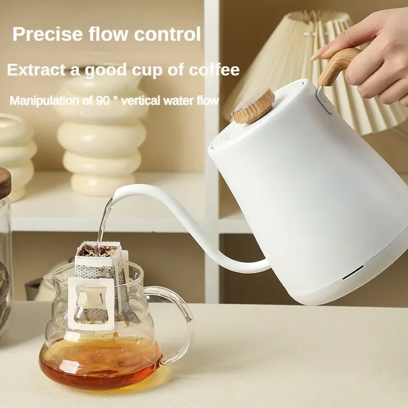 Electric Coffee Kettle Slender Mouthed Electric Household Water Kettle with Temperature Gauge Coffee Hand Hot Water Kettle