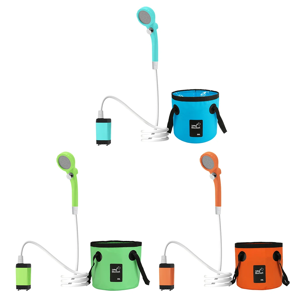 Camping Shower IPX7 Waterproof Outdoor Shower with 6000mAh Rechargeable Battery for Camping Hiking Backpacking Beach Pet Bathing