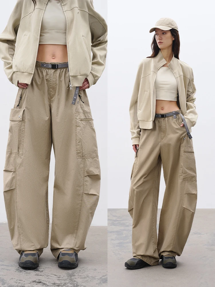 

Ретро-брюки женские повседневные полукруглой формы, свободного кроя, из хлопка, прямые, весна 2026, с эффектом потертости, для женщин