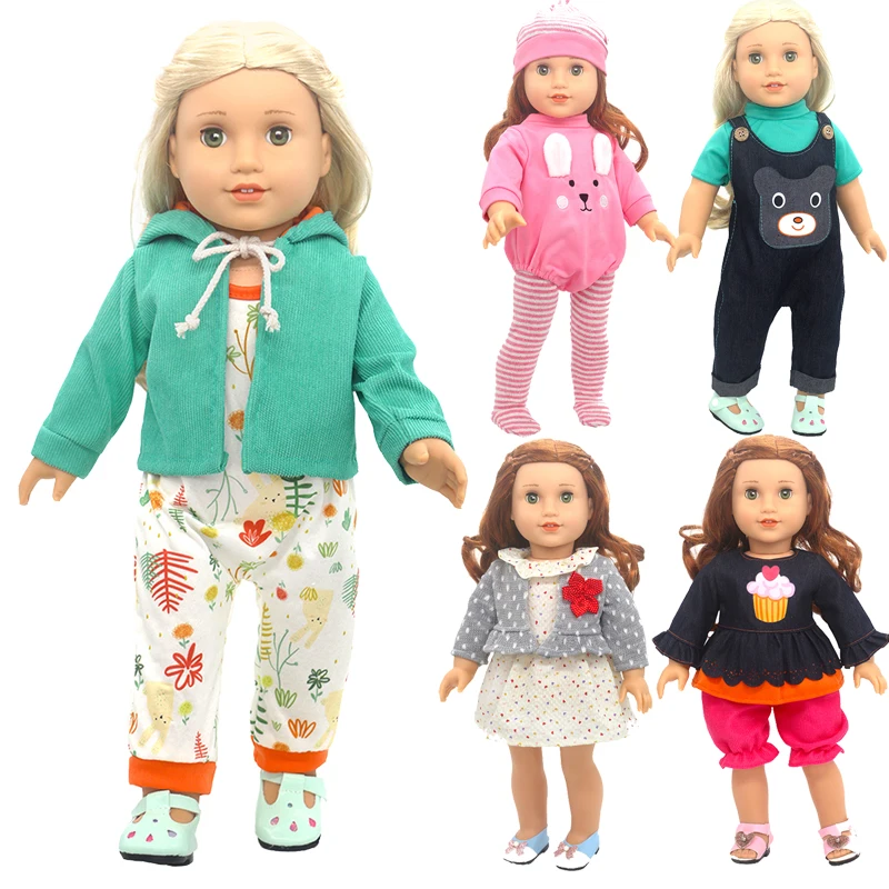 18” American OG Girl Doll Clothes Green Hoody Coat Baby Doll Outfit Little Girl Gifts