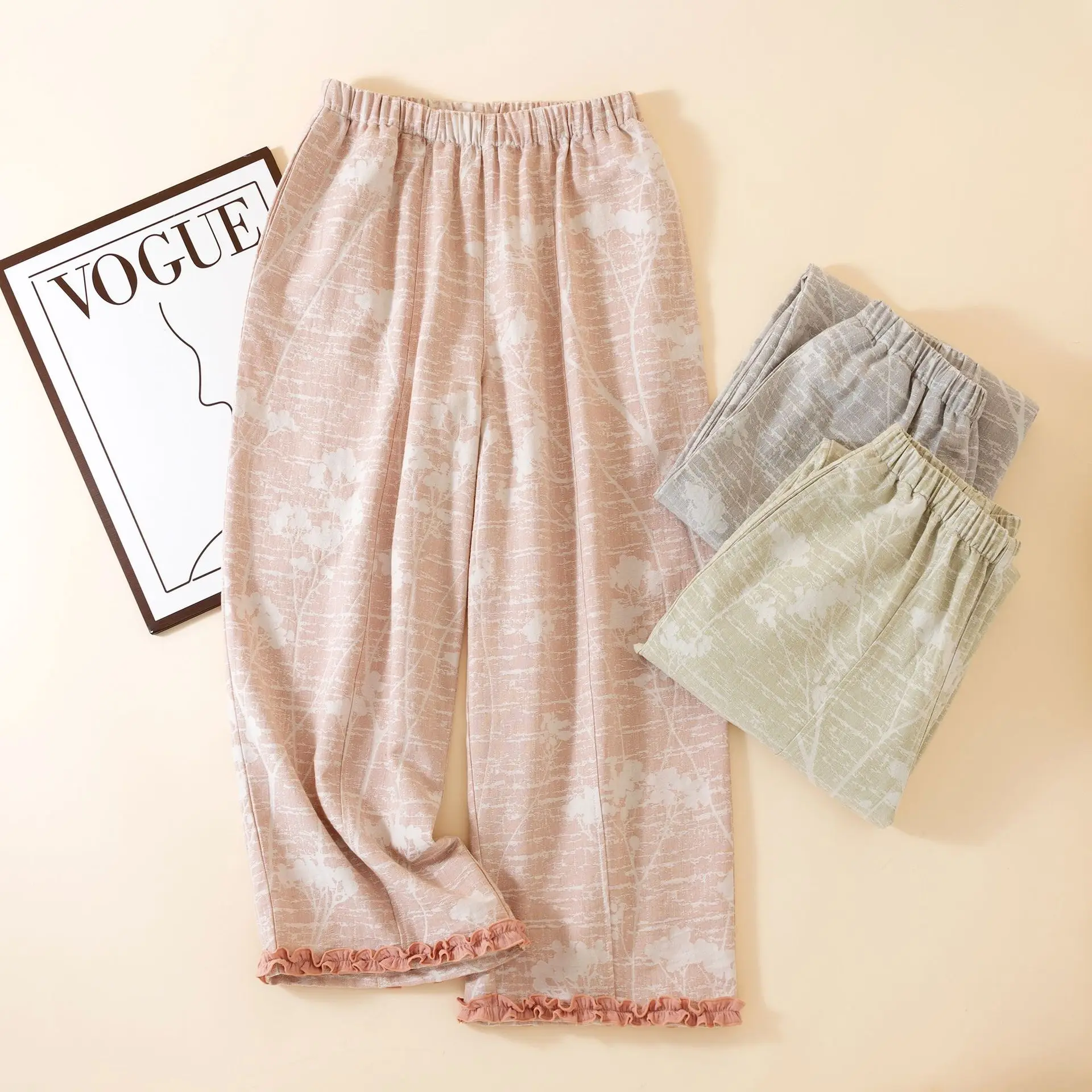 

Summer Pajama Pants Home Clothes For Sleep Floral Loose Sleepwear Women's Cotton New Pijama Pj Bottoms Night Wear Female