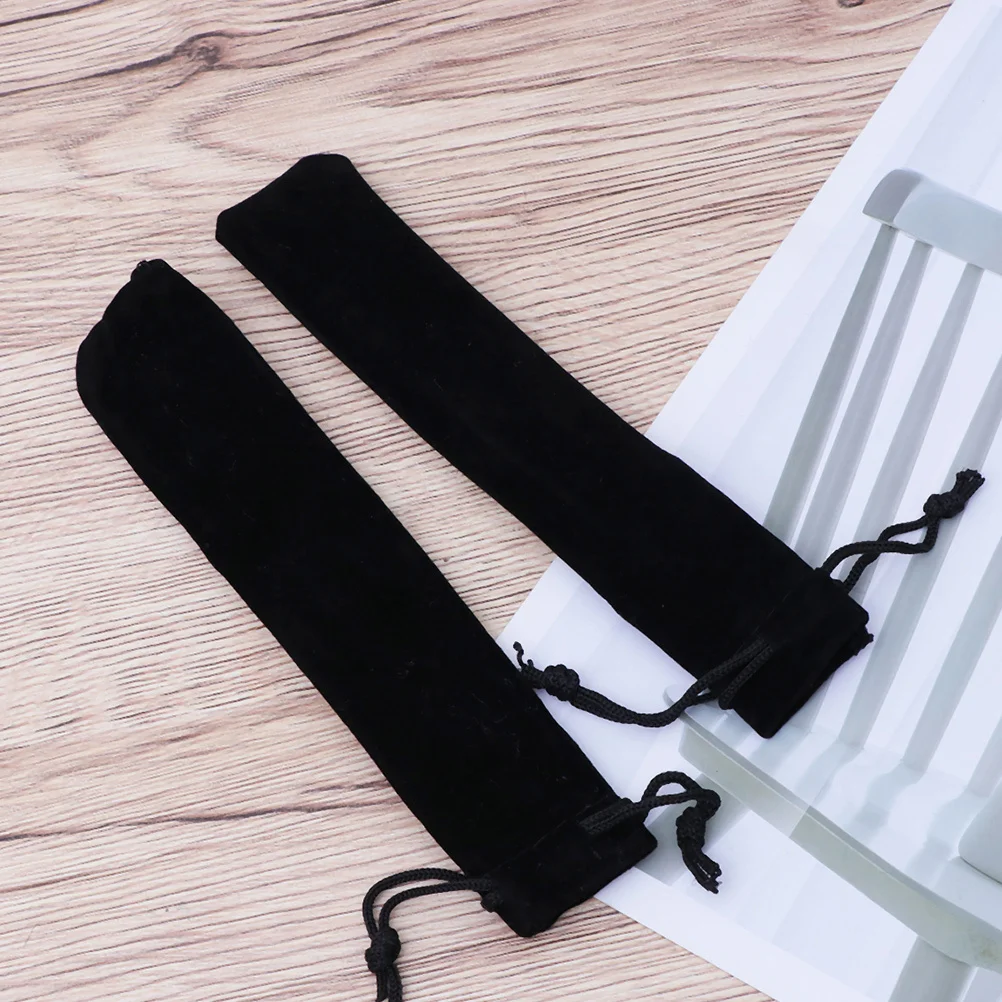 5 قطعة حقيبة أقلام واحدة سوداء فلنلت الرباط القلم كم حقيبة أقلام رصاص حامل الوبر تغليف الهدايا الأنيقة