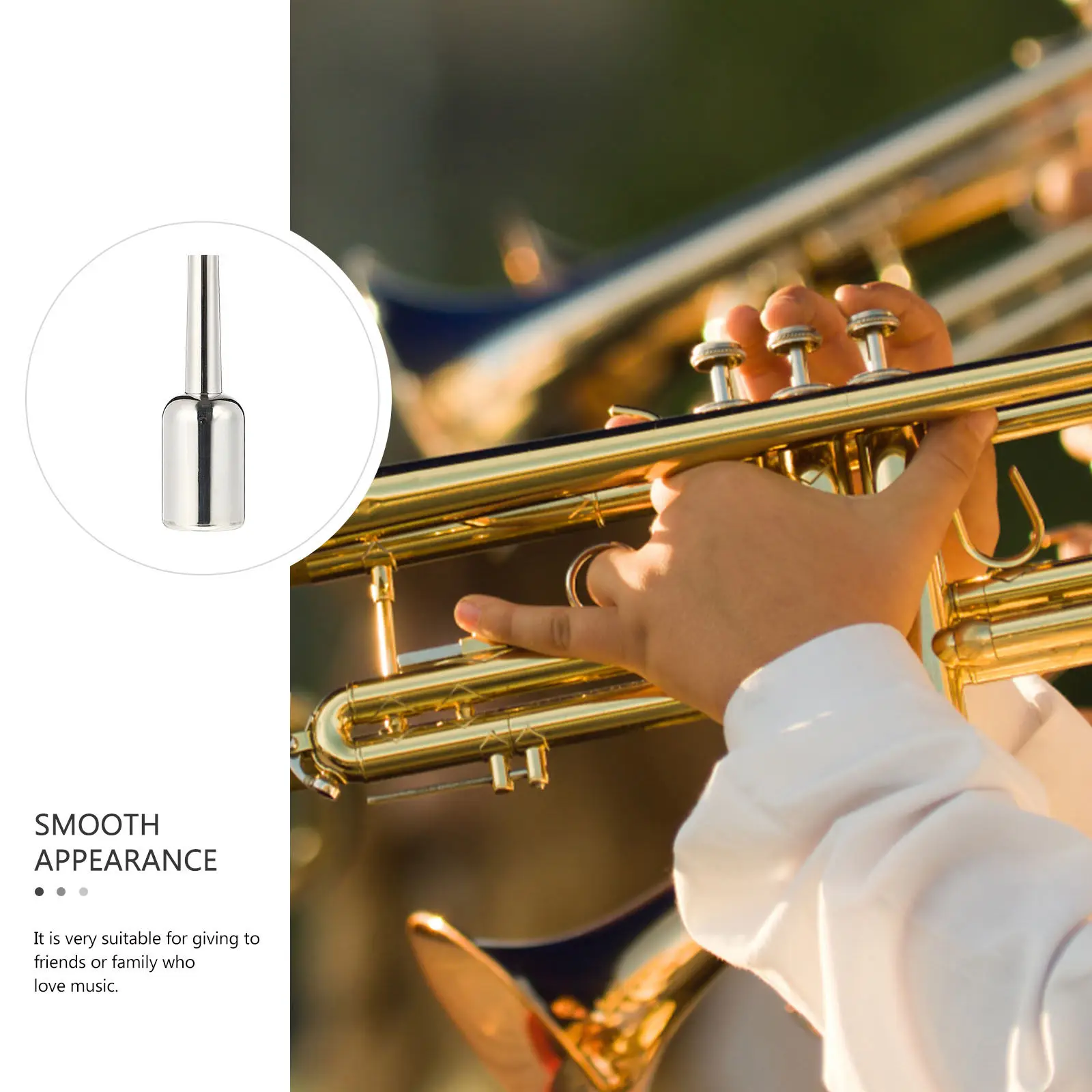 7C Silvering Trumpet Mouthpiece Heavy Wear Resistant Musical Instrument Part Replacement Accessory for Beginners