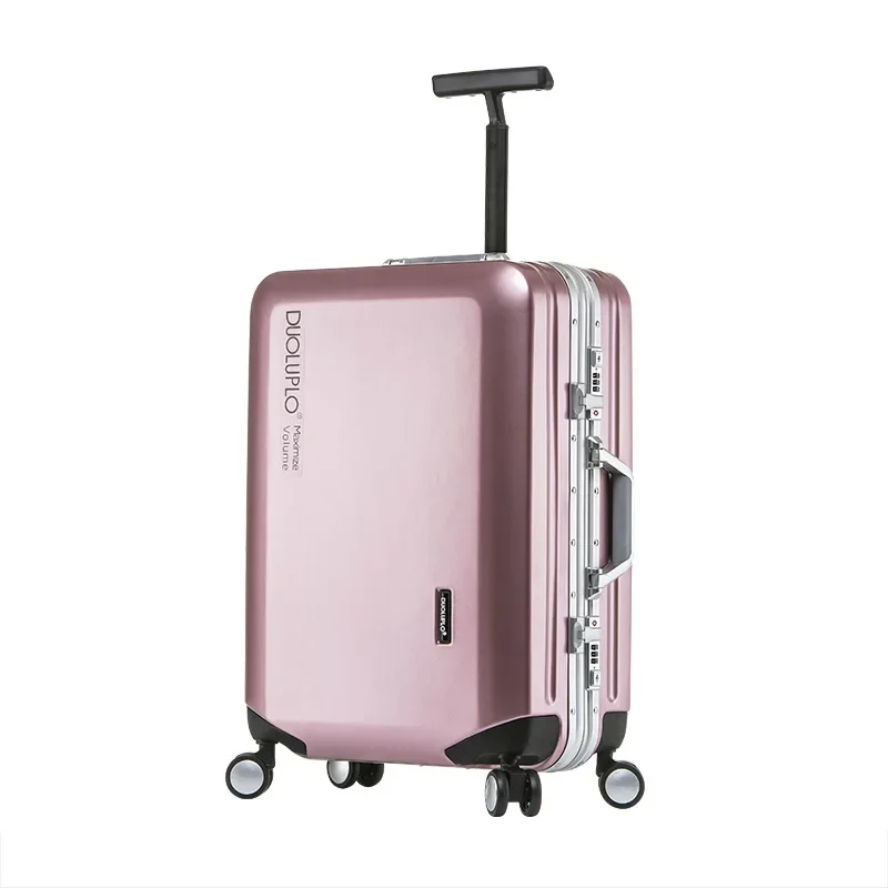 Aluminum Frame Rolling Luggage Travel Suitcase Single Pole Ultra Light Trolley Case Large Capacity Trunk Student Box Password