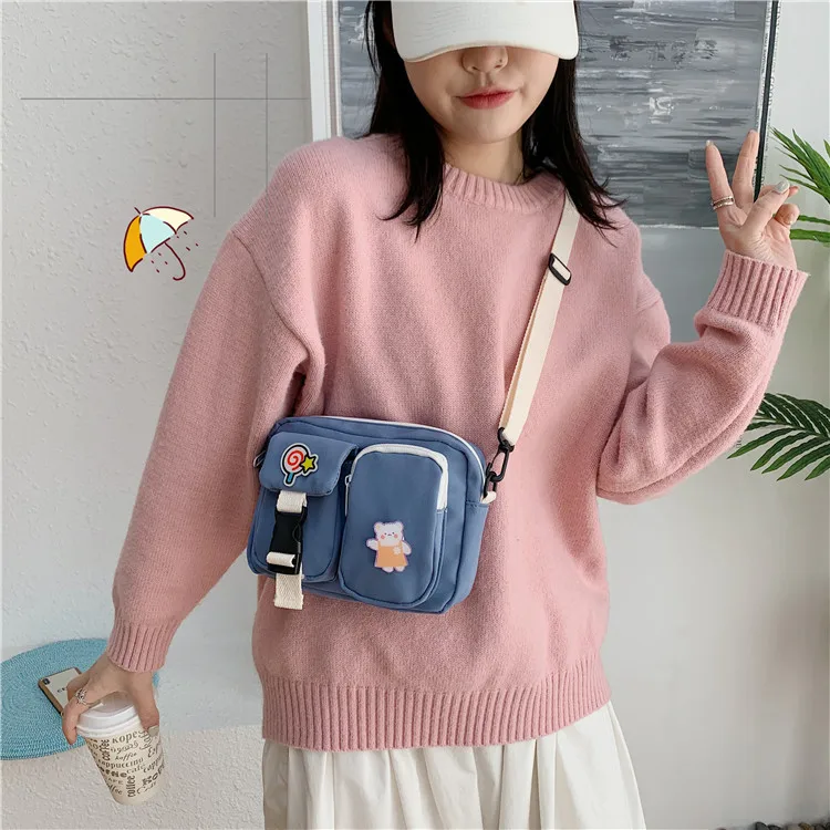 Fashion Canvas Crossbody Bags for Women 2023 Small Shoulder Messenger Bag Students Cotton Cloth Mini Female Handbags Purse Flap