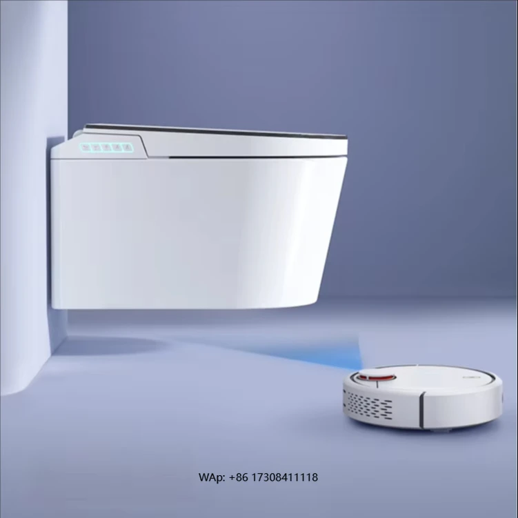 

Wall-Mounted Smart Toilet with APP Control Auto Flush Heated Seat Warm Air Dryer Self-Cleaning Nozzle Water Filter Power Backup