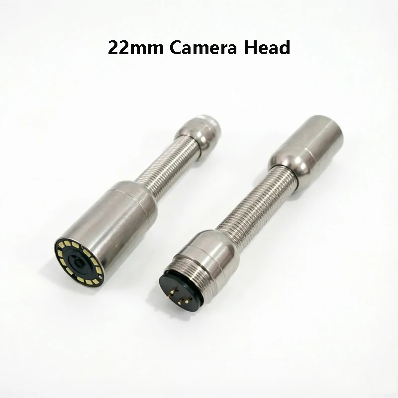 22mm Camera Head IP68 304 12Pcs Led Lights Industrial Pipe Sewer Drain Inspection Endoscope Camera Pipeline Video Replace