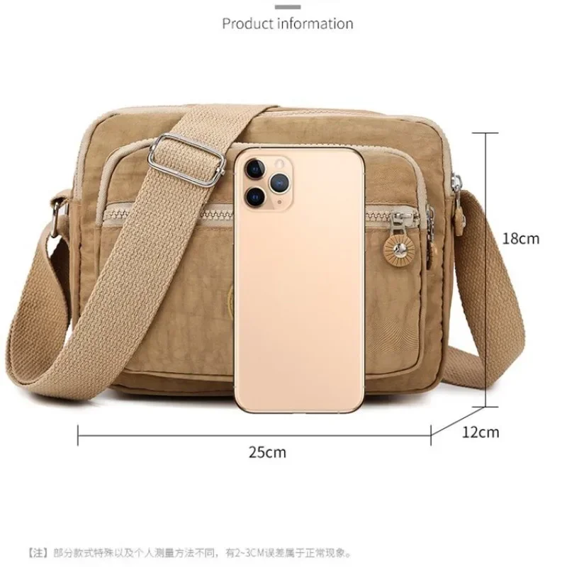 Nuova borsa a tracolla impermeabile in Nylon tinta unita borsa a tracolla portatile di grande capacità borsa per registratore di cassa borsa per