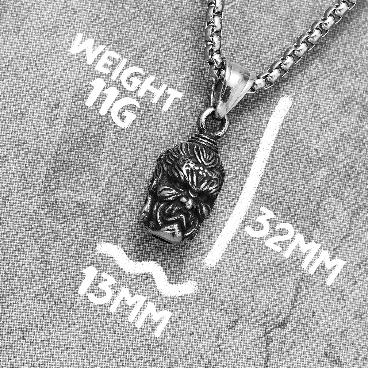 Good and Evil Buddha Demon Stainless Steel Men Women Necklaces Pendants Chain Punk Trendy Jewelry Creativity Gift Wholesale