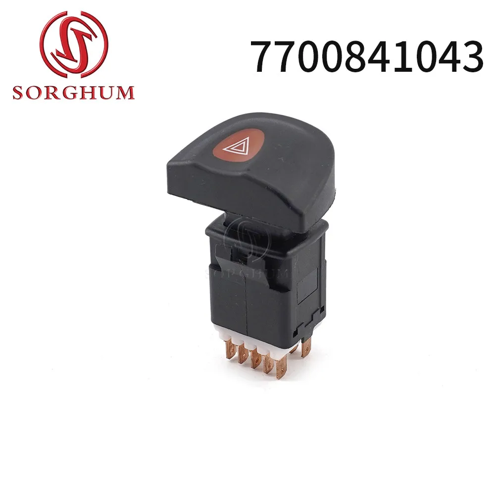 

SORGHUM 7700841043 For Renault Megane Scenic 1996 1997 1998 1999 Hazard Warning Light Flash Switch Button Hazard Lamp Car Parts