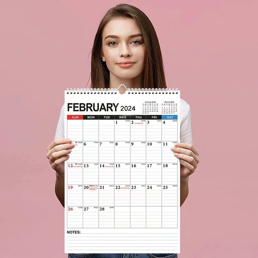 Large Wall Calendar Year 2024-2025 Large Daily Blocks Month Display Vertical Calendar for Daily Planner Hanging Office Calendar