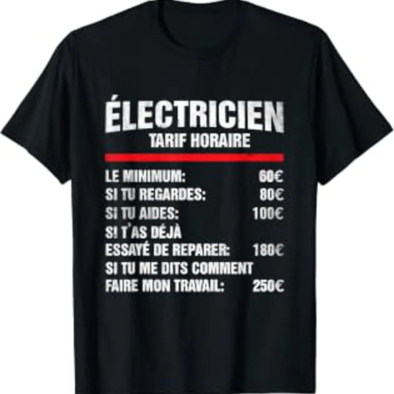 Vintage Electrician Dad Humor Rate Schedule T Shirt Black vintage Washed Breathable graphic Top For Everyday Wear Casual