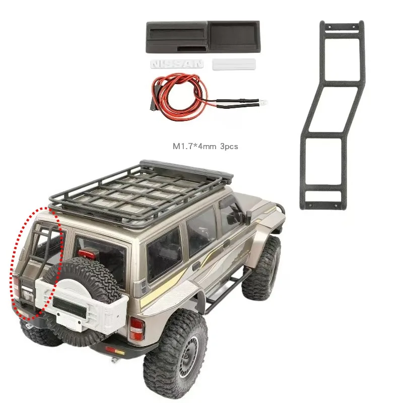 RC Car License Plate Tail Light License Plate Light Tail Ladder Tail Ladder for 1/10 RC Crawler Car YK4107 NISSAN Upgrade Parts