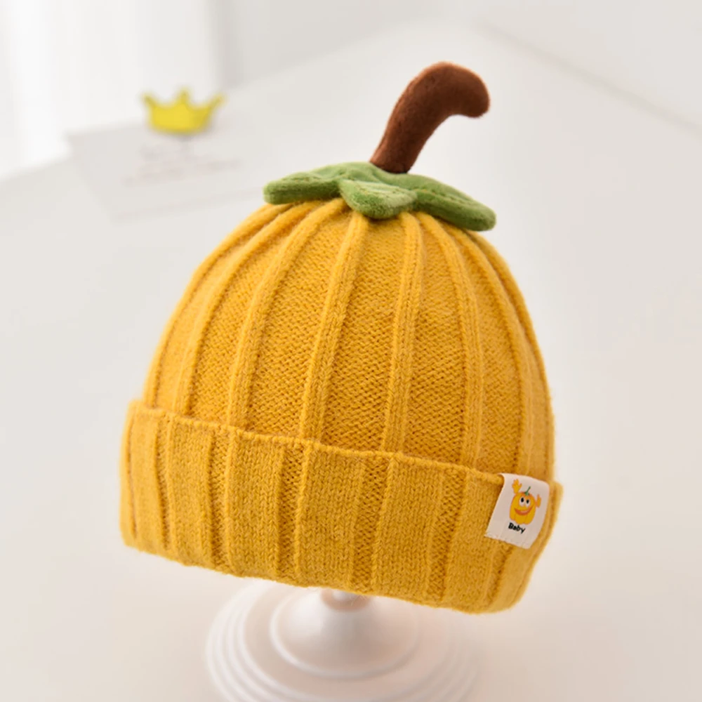 1-3Years Baby Hats for Halloween Toddler Bbay Boys Girls Pumpkin Hat Winter Thick Knitted Beanie Hat for Infant Kids Cute Caps