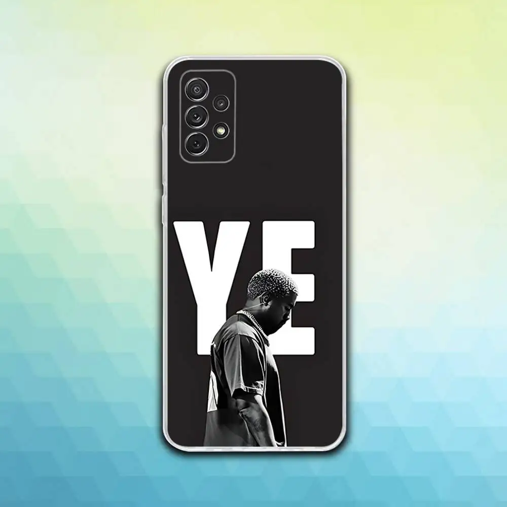 حافظة هاتف K-Kanye Rapper West Bully لهاتف سامسونج S30,23,21,22,20، FE lite، S10،9،8،7 PIus Note20 Ultra شفافة