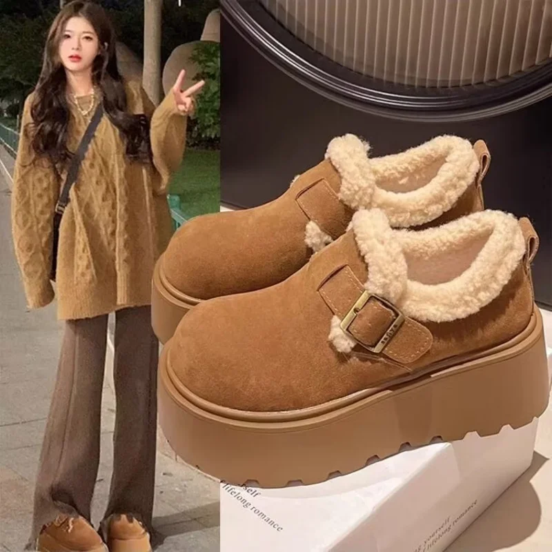 Winter Heißer Verkauf Komfortable Warme Elegante Schnee Stiefel Modische Neue Runde Kappe Dicke Sohle Anti Slip Arbeit Freizeit frauen stiefel