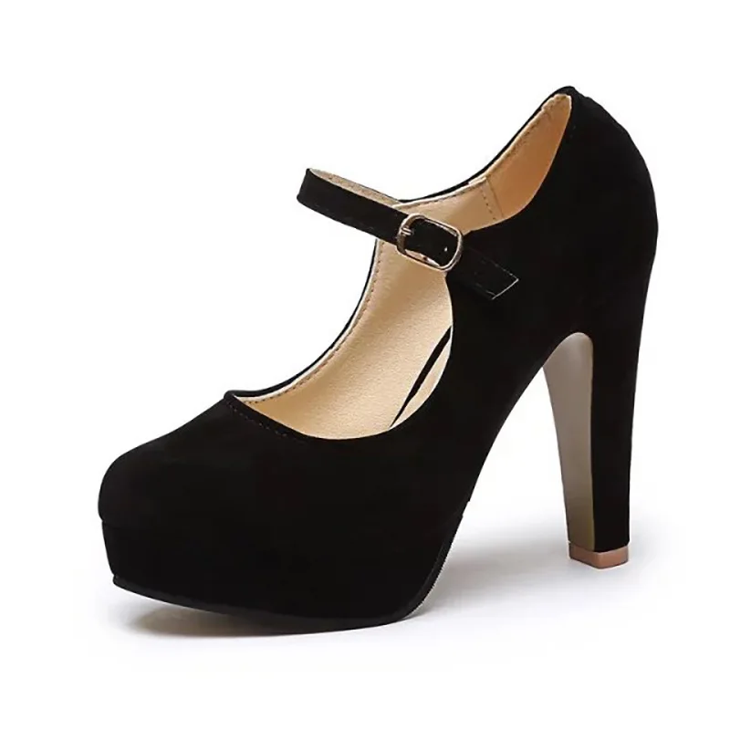 Fashion Stiletto Heel Women\'s Shoes Classic Comfortable Pumps Belt Buckle Office Shoes Casual Elegant Chunky High Heels 2023