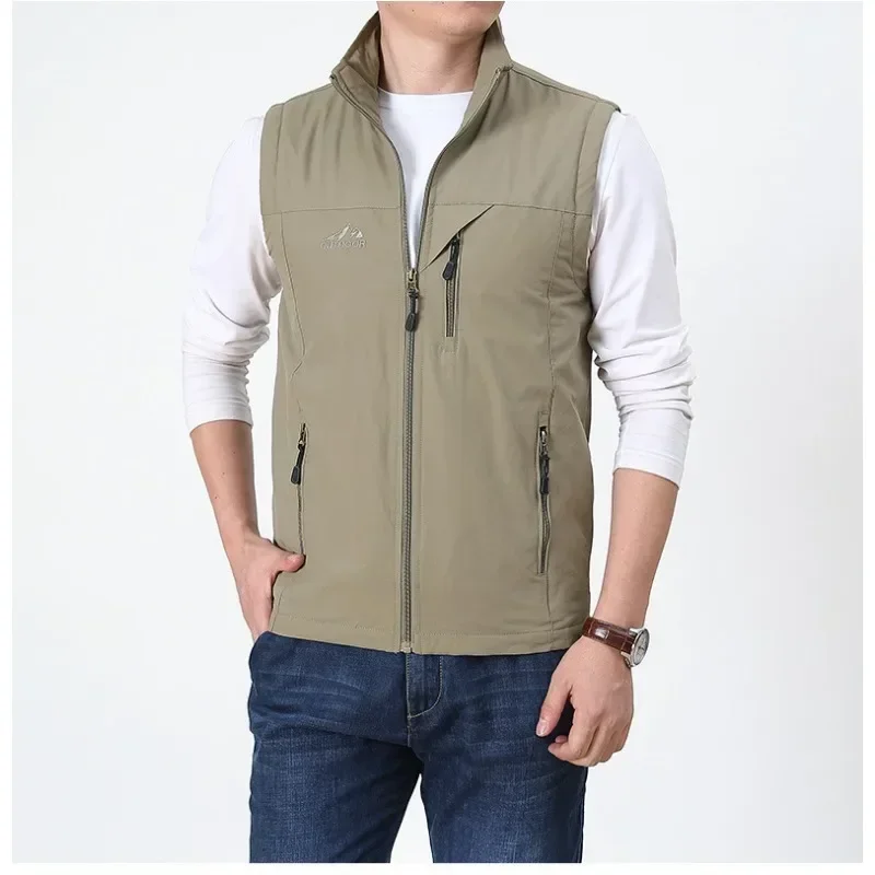 Vest Luxury Men's Clothing Denim Best Sleeveless Jacket Leather Hunting Vests Camping Fishing Motorcyclist Large Size Tactical