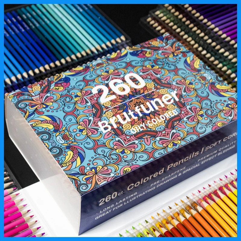 

Brutfuner 260Colors Oil Wood Colored Pencils Watercolor Pencil Sketch Drawing Pencil Set For Painting Art Office Supplies