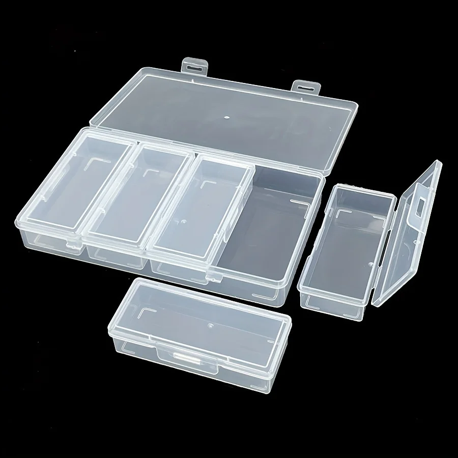 

4 Adjustable Dividers Clear Plastic Storage Organizer Box - Craft & Sewing Supplies Container with Removable Compartments