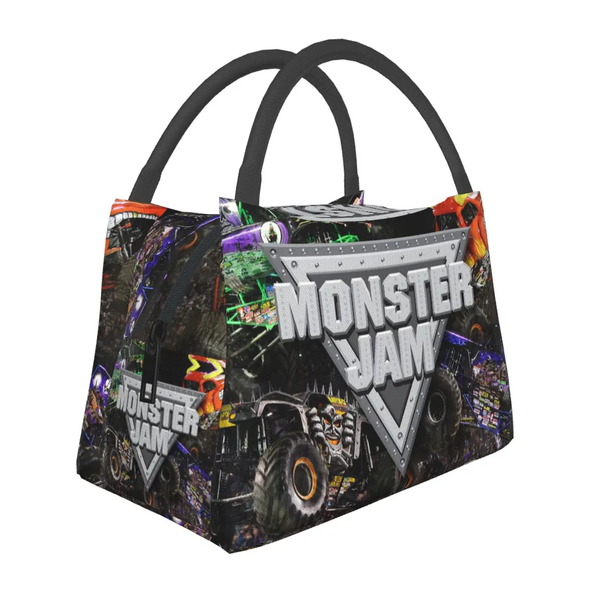 Classic Monster Jam Pattern Lunch Bags Insulated Bento Box Waterproof Lunch Tote Picnic Bags Cooler Thermal Bag for Woman Kids