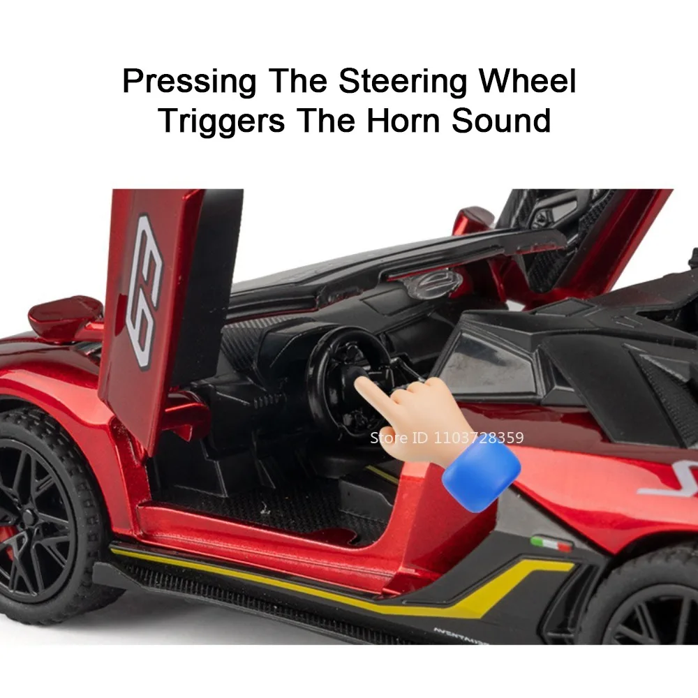 Escala 1:32 SVJ63 SIAN modelo de juguete coches deportivos en miniatura aleación Diecast sonido luz puertas abiertas tirar hacia atrás regalos de cumpleaños para niños