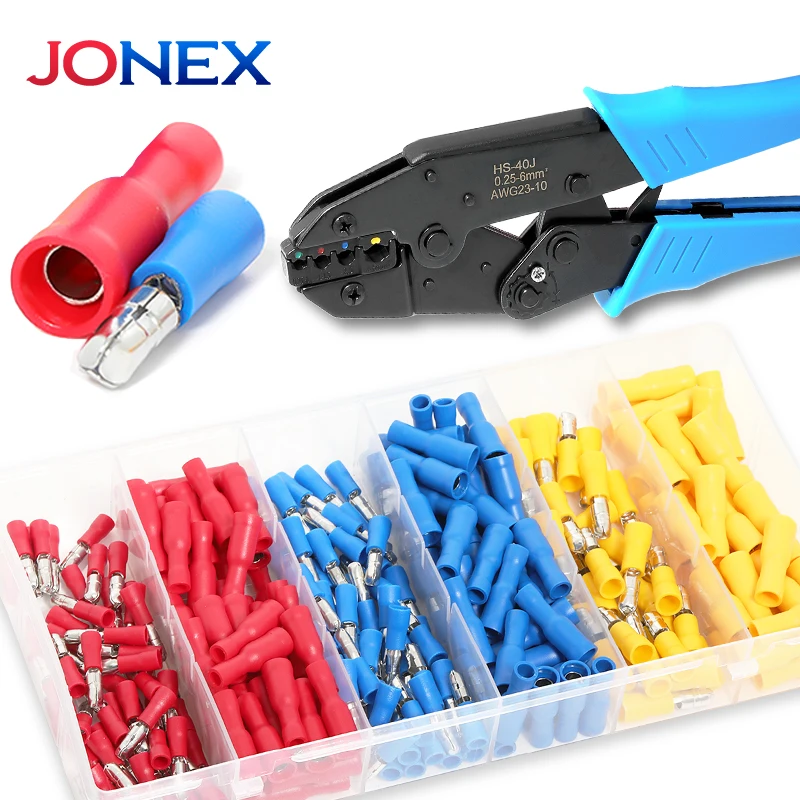 260PCS Bullet Crimp Terminals Electrical Wire Connector Kit Insulated Male and Female Connection For Car Auto Motorcycle Cables