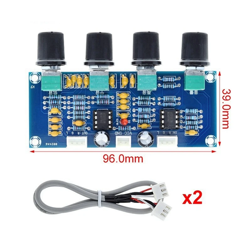 Preamplificador de placa de tono XH-A901 con agudos, bajos y controlador de tono de preamplificador de ajuste de volumen para placas amplificadores