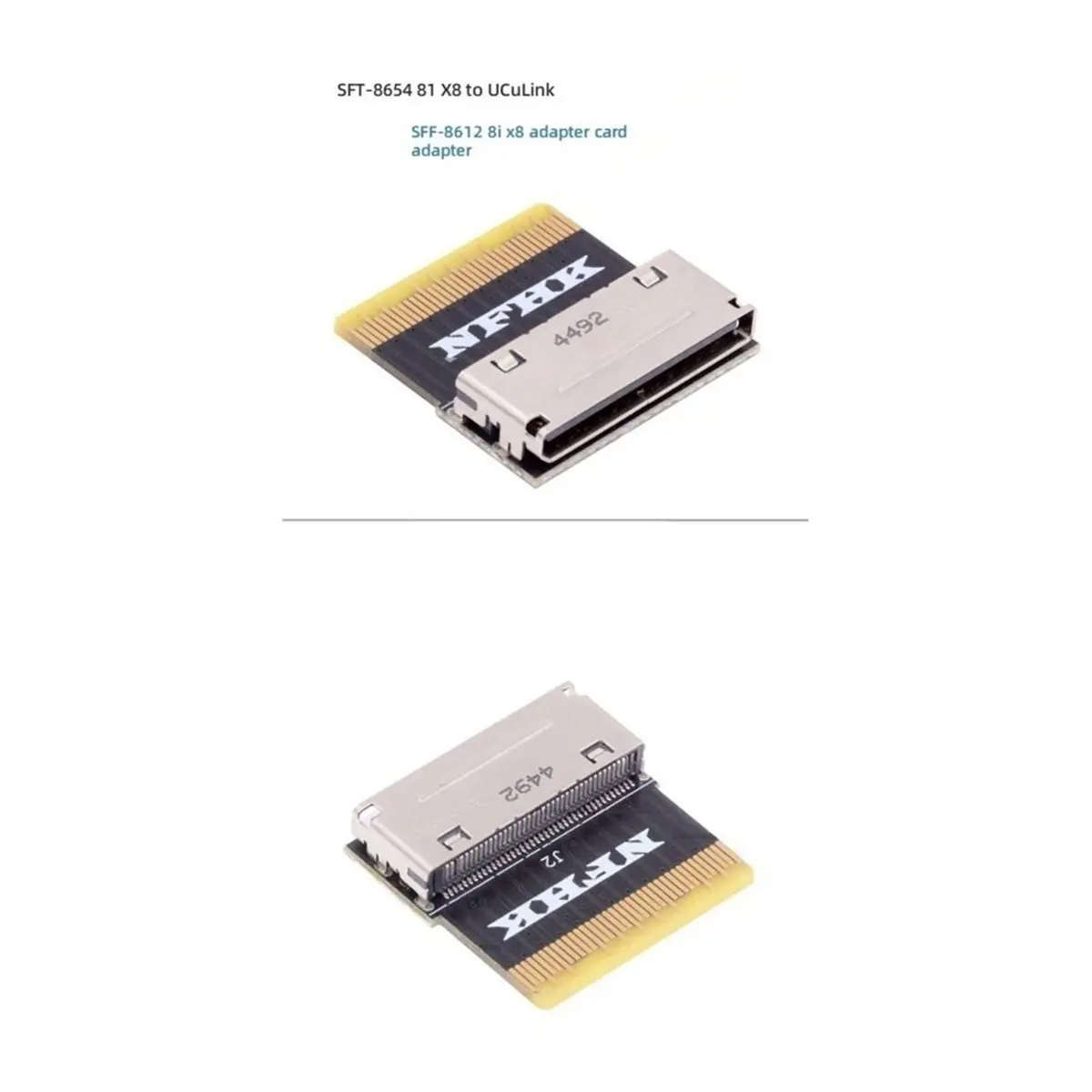 Suitable SFF-8612 8X Female to SFF-8654 Male 8x Data PCIe PCI-Express Adapter Slimline PCBA for SSD EGPU Oculink MCIO 8X