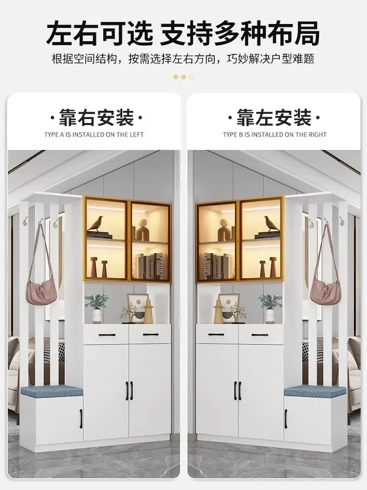Entrance cabinet screen partition   living room is opposite the door shoe  integrated locker foyer