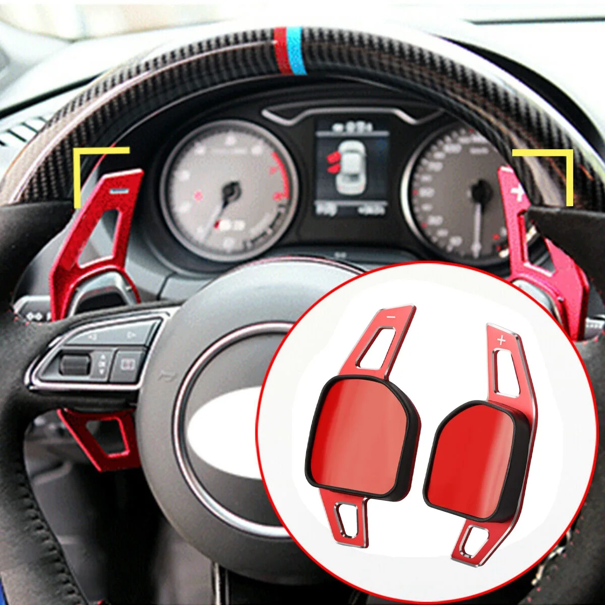 Aluminum Steering Wheel Paddle Shifter Extensions Covers for Audi A3 A4 A4L A5 A6 A7 A8 Q3 Q5 Q7 TT S3