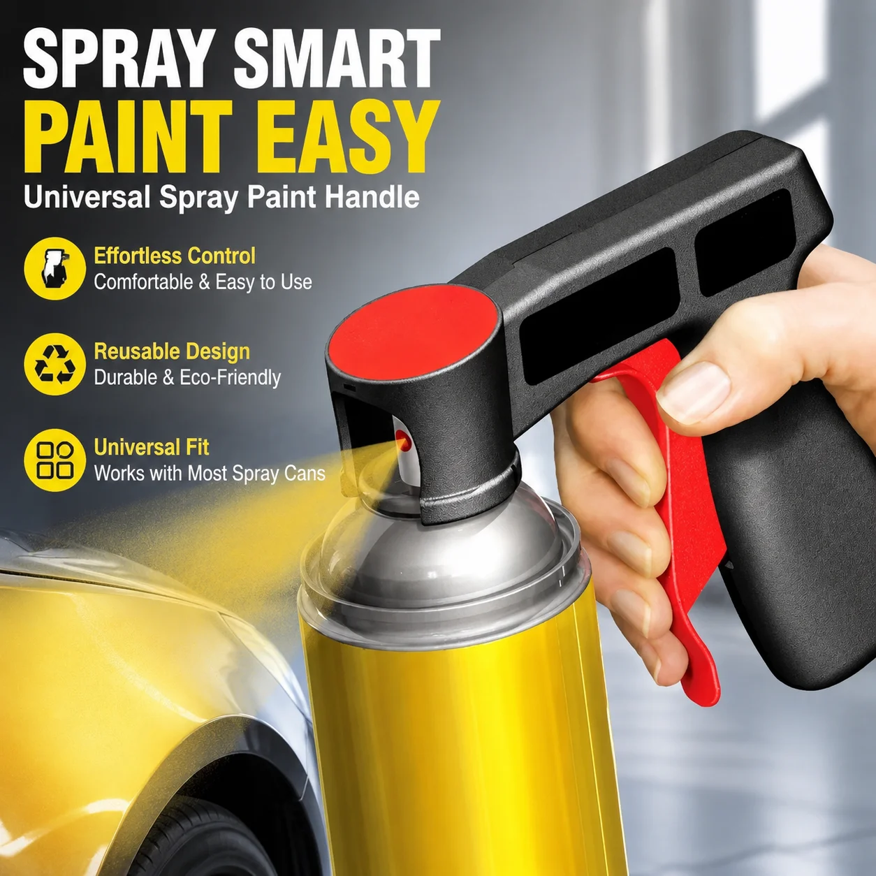 Universal Reusable Spray Paint Handle, Portable Self-Spraying Hand Spray Gun for Car Color Changing Film Pasting, DIY Touch-Up
