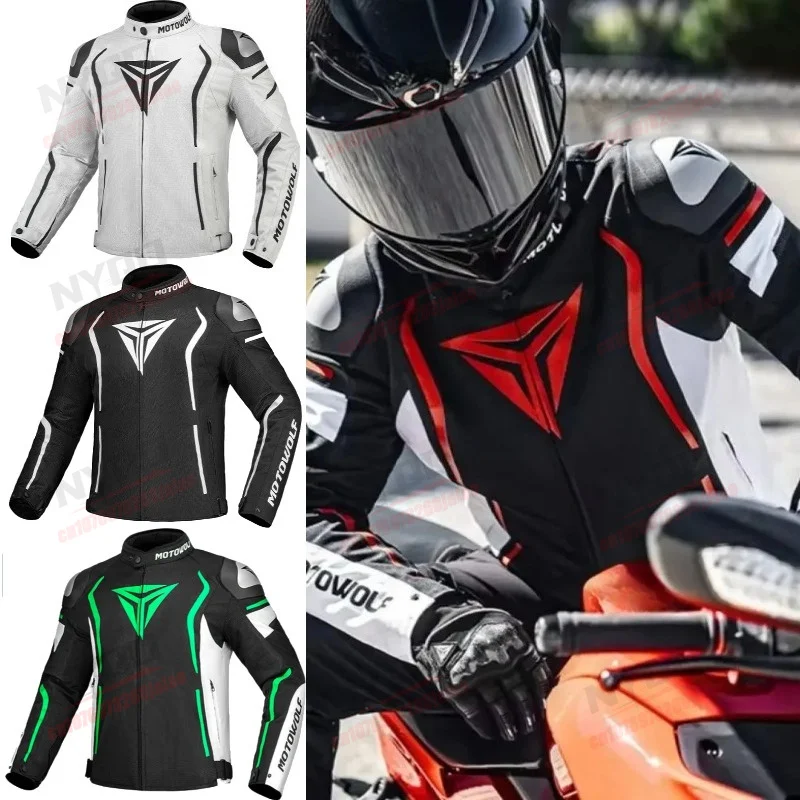 

Motorcycle Riding Jacket Men's Four Season Adult Protective Clothing with Protective Gear Comfortable Breathable Windproof