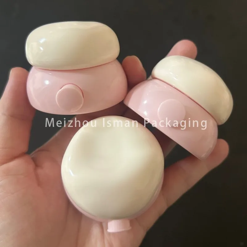 50 pçs vazio 3g bonito rosa branco viagem portátil recipiente de bálsamo labial máscara frasco blush caso embalagem com colher escova