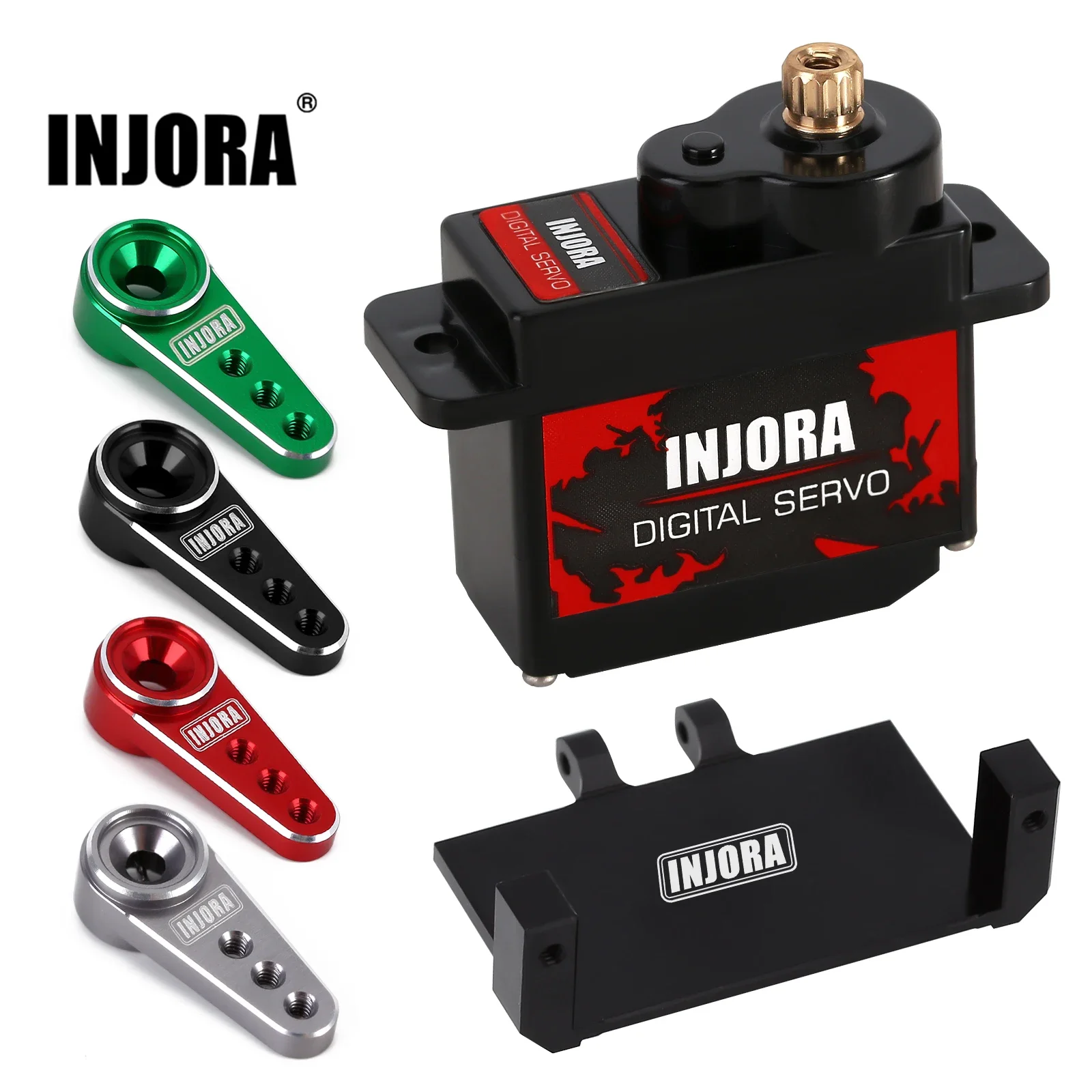 INJORA INS012G 12g Digital Servo with Mount & 15T Metal Horn for RC Car Model Axial SCX24 AX24 Upgrade Parts