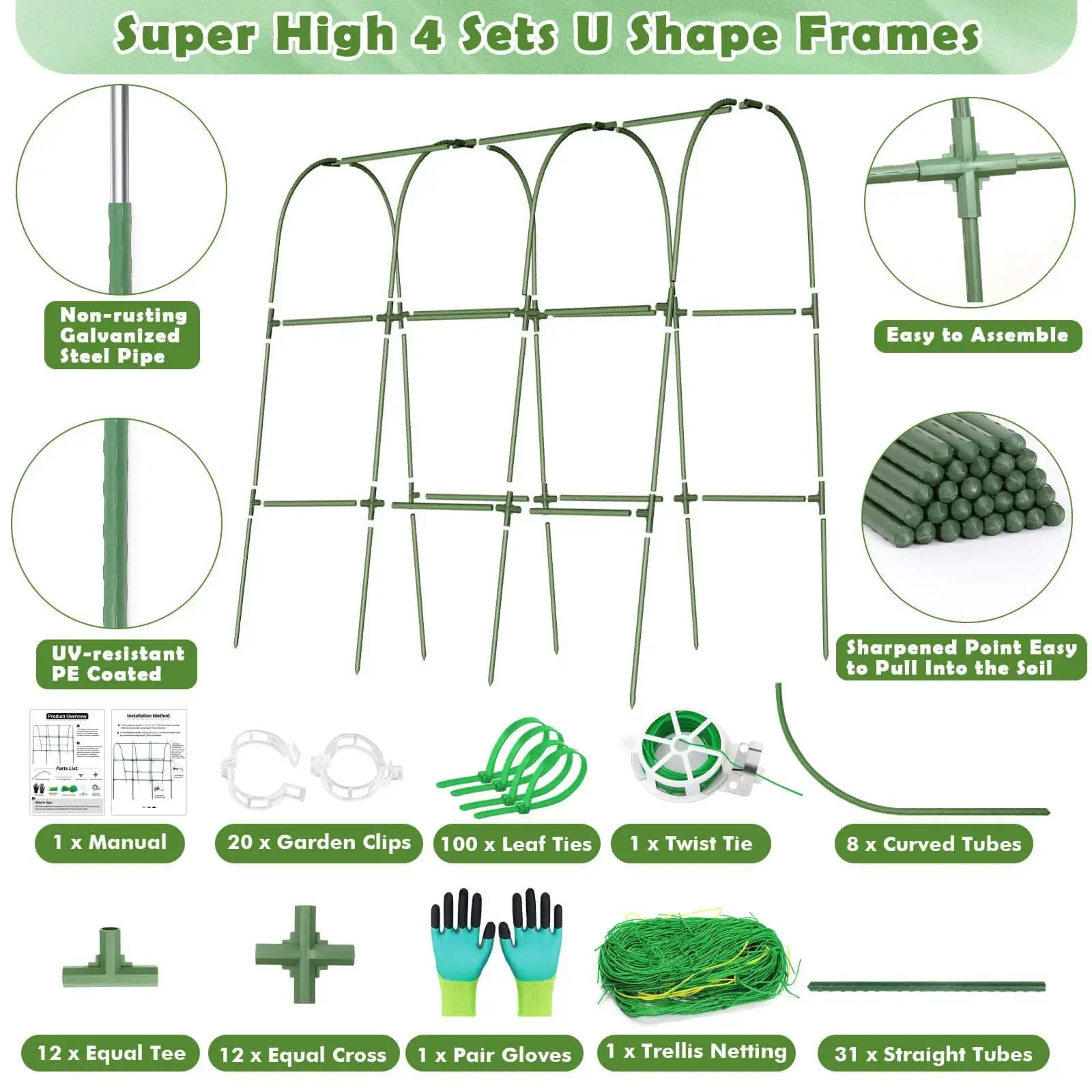 Cross-border hot-selling assembled cucumber rack and vine climbing rack