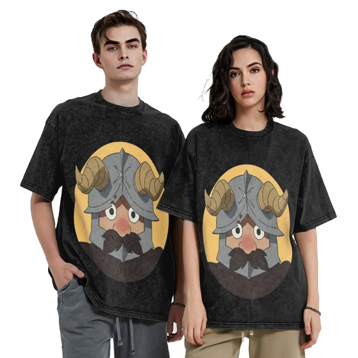 Dungeon Meshi Senshi Delicious In Dungeon Washed T Shirts Cotton Short Sleeve Hip Hop T-Shirt Streetwear Tops Tees for Men Women