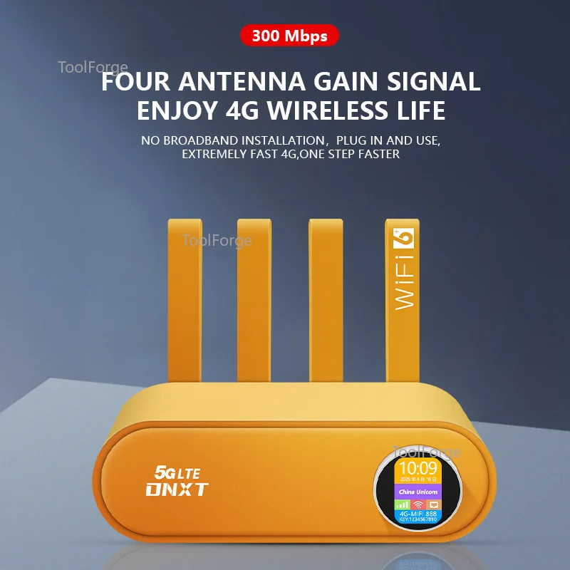 WR860 plug-in SIM card built-in 5000mA battery 4 antenna 4 network port LTE Russia WiFi6 4G router