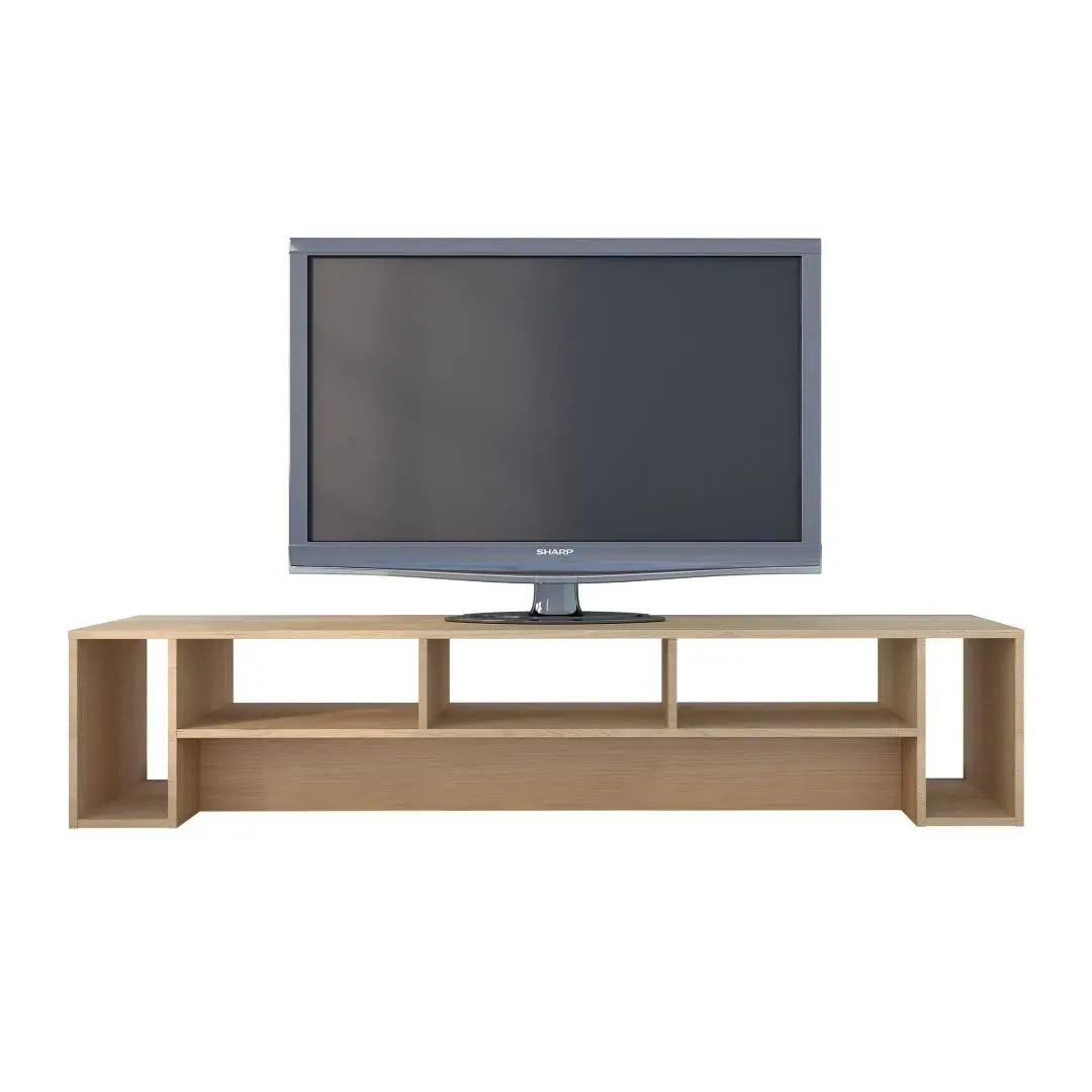 Rustic 72-inch Natural Maple TV Stand With Storage For Living Room, Customized