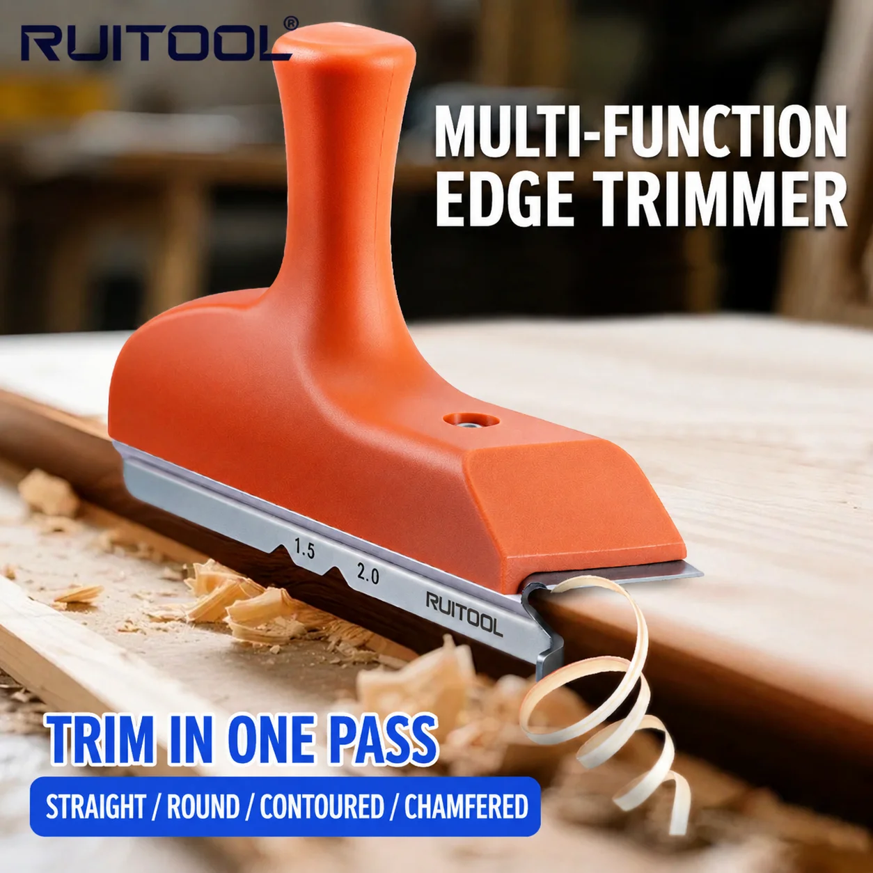 

3 in 1 Edge Banding Trimmer Woodworking Chamfer Plane Deburring Cutter Arc Edge Trimming Tool for Wood Board PVC Veneer