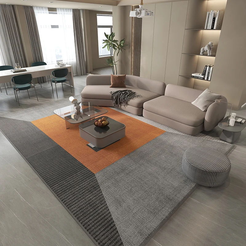 Modern Geometric Pattern Living Room Carpet Soft Non-slip Gaming Room Decoration Rug Light Luxury Easy Clean Coffee Tables Mat