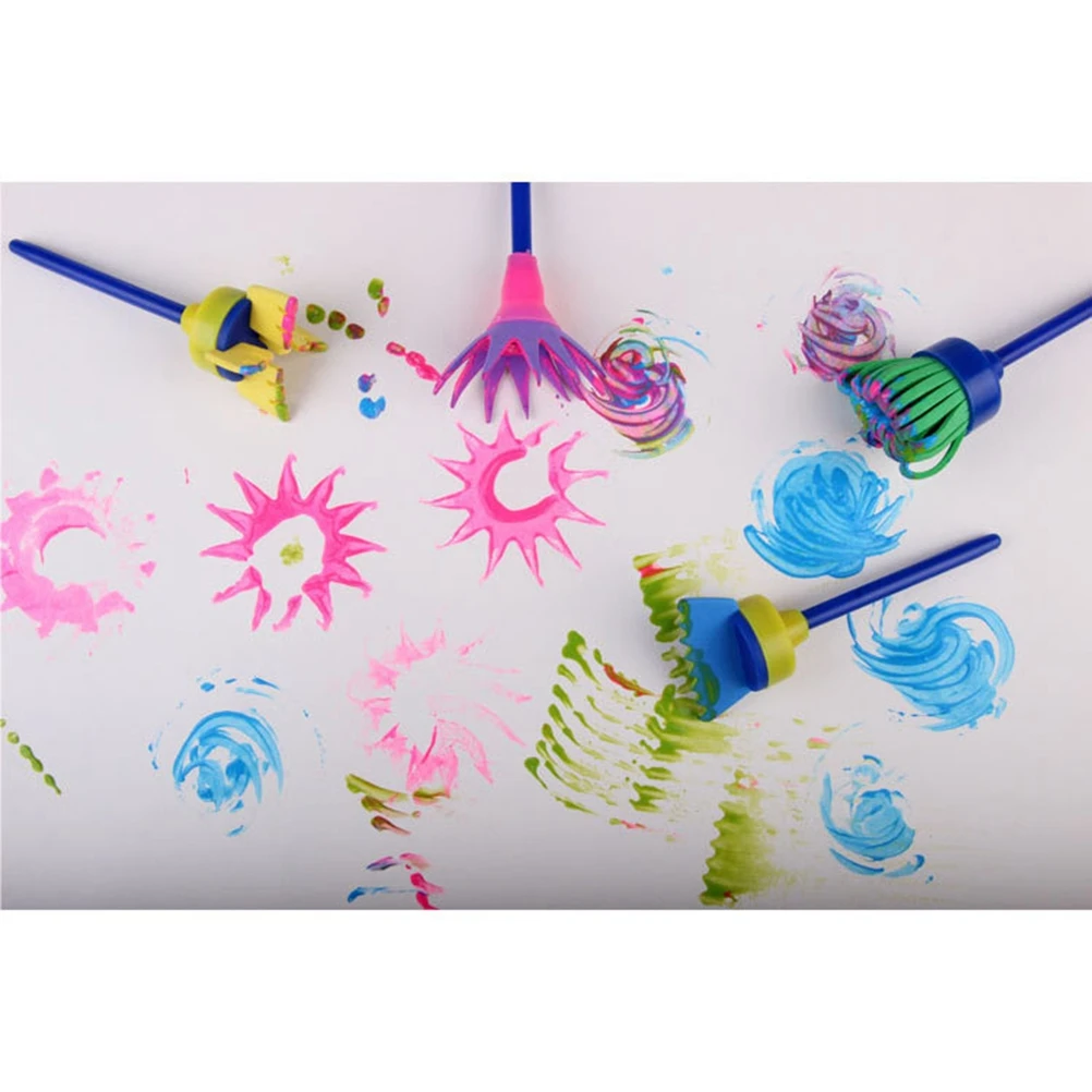 

4Pcs Premium Mini Sponge Paint Rollers Durable Plastic Set for Kids Drawing Graffiti Painting Kids Paint Roller