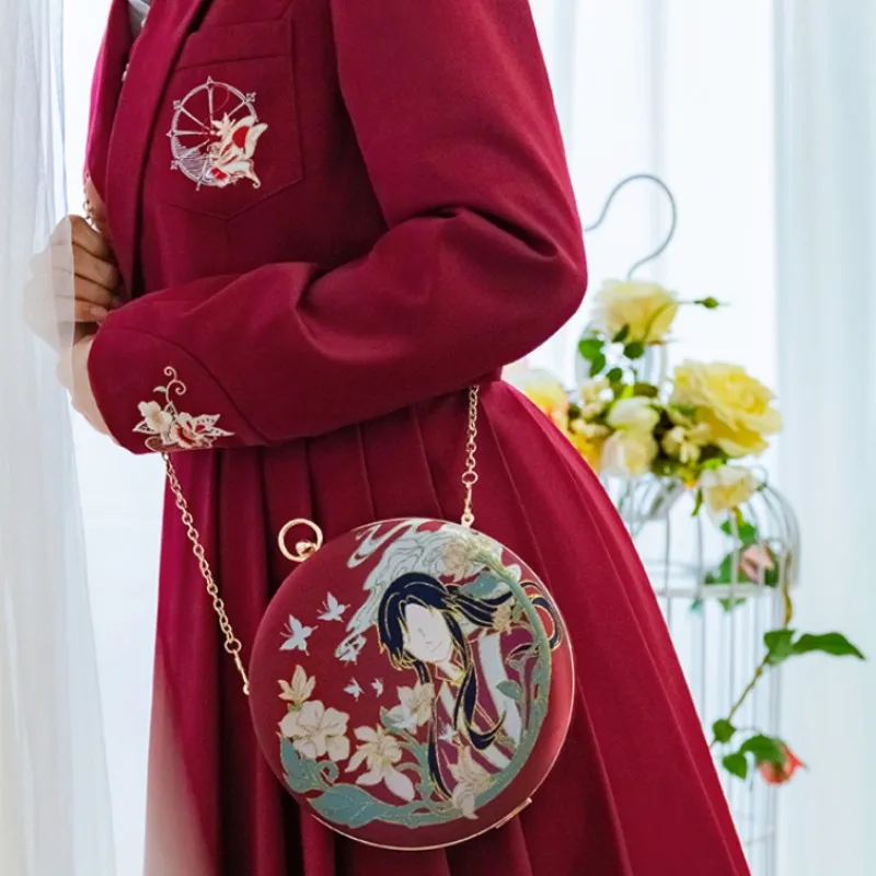 Anime Figure Tian Guan Ci Fu Hua Cheng Xie Lian borsa a tracolla ricamo Messenger Bag stile antico uomo donna cartella obliqua