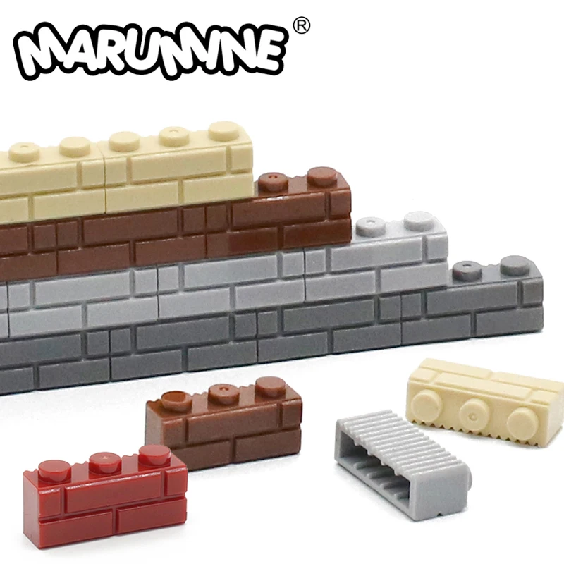 MARUMINE 150PCS 1x3 벽 벽돌 큐브 도시 부품 하우스 빌드 블록 부품 3622 호환 액세서리 DIY 어셈블리 MOC 스트리트 뷰