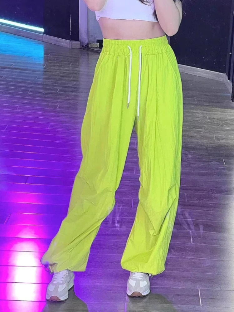 Candy Colors Pants Women Summer Sporty All-match Y2k Fashion Streetwear Korean Full Length Ins Baggy Design High Waist Thin Chic