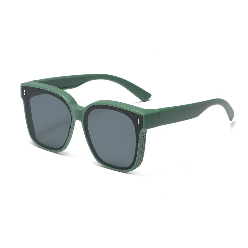 Fashion Square Polarized Sunglasses Cover Over Myopia Prescription Glasses Portable Men Women Vintage Fishing Driving Eyewear 