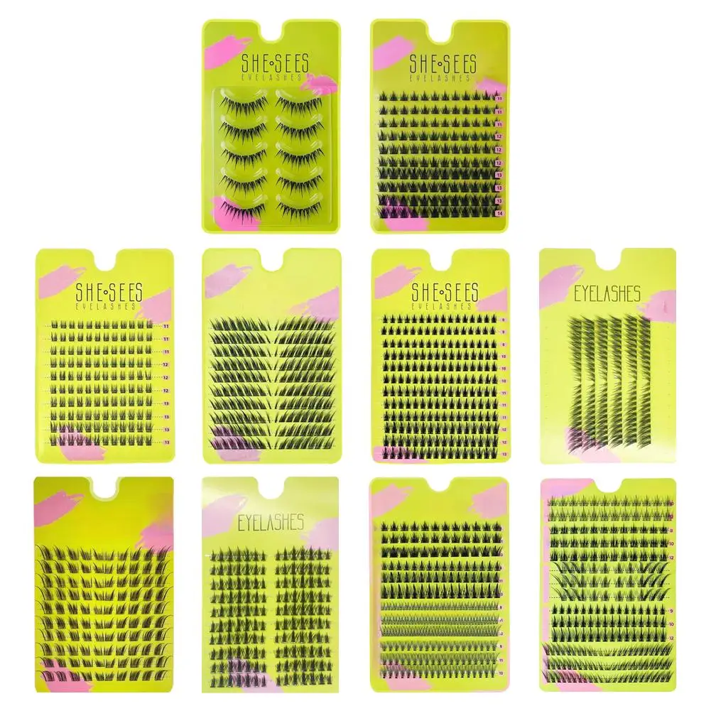 Naturalne rzęsy w kępkach, miękkie, zwiewne, efekt kociego oka, rzęsy na pasku do makijażu imprezowego, rzęsy kocie oko.