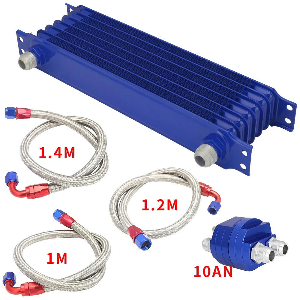 Trust Type Oil Cooler Relocation Kit 10AN 7 /10 Row 262mm AN10 Universal Engine Oil Cooler Trust Type