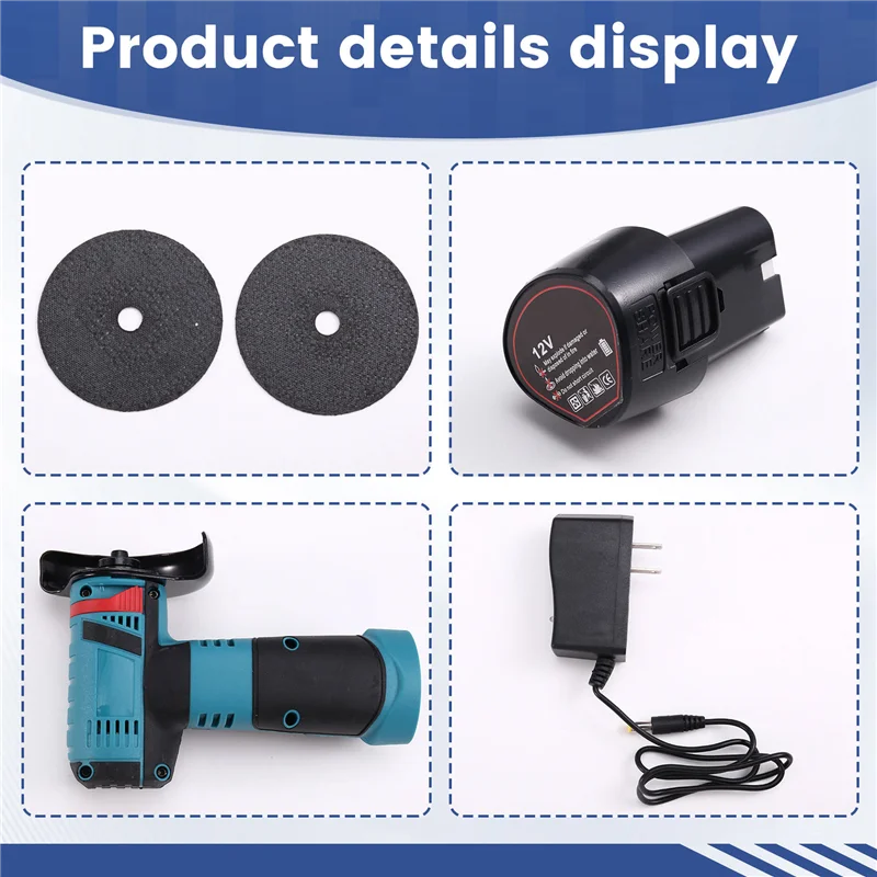 ABMR-Mini Angle Grinder Mini Household Rechargeable Cutting Polishing Machine Electric Hand Grinder Polishing Machine