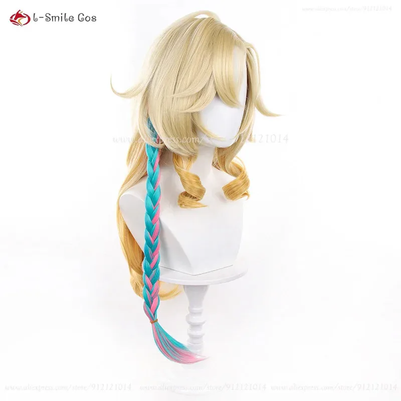 

aaa12 3Xilonen Wig 70cm Gold Gradient Wigs With Pre Styled Braided Heat Resistant Synthetic Hair Halloween Anime Cosplay